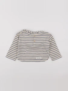 Vertbaudet - sweat beige, bleu - 24 mois