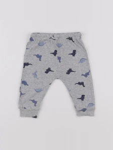 H&M - pantalon bleu, gris - 3/6 mois