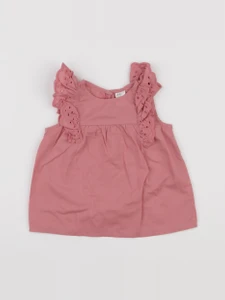 H&M - blouse rose - 6/9 mois