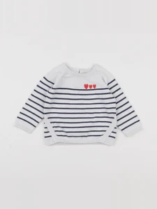 Vertbaudet - pull blanc - 12 mois