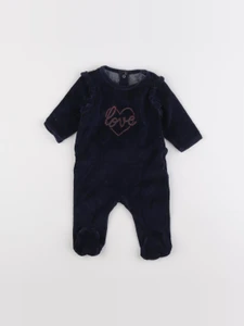 Vertbaudet - pyjama velours bleu - 3 mois