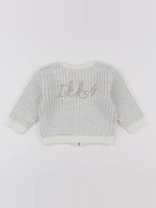 IKKS - pull blanc, or - 6 mois