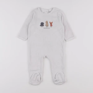 Vertbaudet - pyjama velours blanc - 6 mois