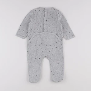 Vertbaudet - pyjama velours gris - 9 mois
