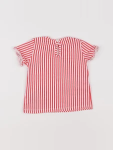 H&M - tee-shirt blanc, rouge - 6/9 mois