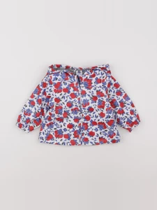 Petit Bateau - imperméable blanc, bleu, rouge - 6 mois