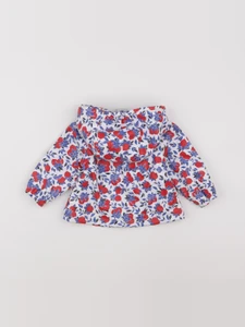 Petit Bateau - imperméable blanc, bleu, rouge - 6 mois