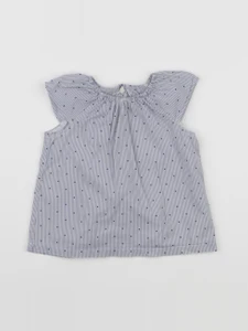 H&M - blouse bleu, blanc - 12/18 mois