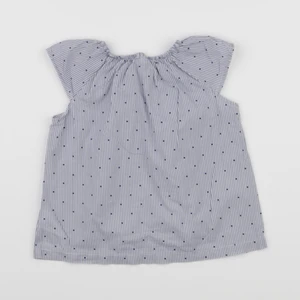 H&M - blouse bleu, blanc - 12/18 mois