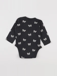 H&M - body gris - 6/9 mois