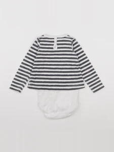 Petit Bateau - body tee-shirt blanc, bleu - 36 mois