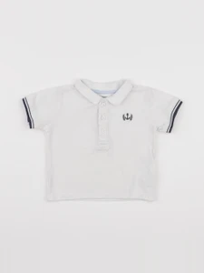 Vertbaudet - polo blanc - 12 mois