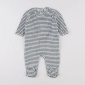 Vertbaudet - pyjama velours vert, blanc - 6 mois