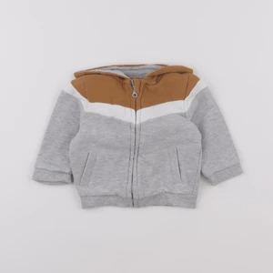 Vertbaudet - sweat gris, marron - 6 mois