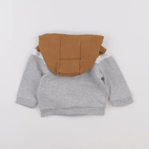 Vertbaudet - sweat gris, marron - 6 mois