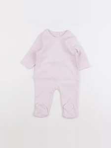 Vertbaudet - pyjama coton violet - 1 mois