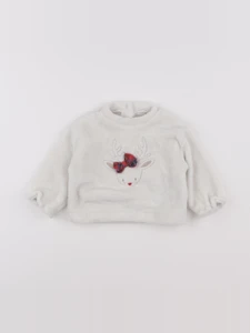 Vertbaudet - pull blanc - 9 mois