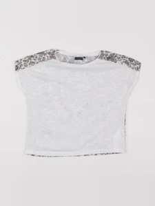 IKKS - tee-shirt blanc, violet - 8 ans