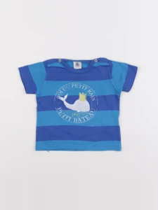 Petit Bateau - tee-shirt bleu - 12 mois