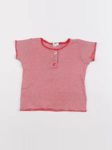 Petit Bateau - tee-shirt rouge - 12 mois