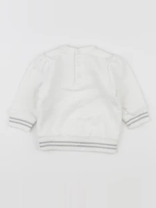 Petit Bateau - sweat blanc - 6 mois
