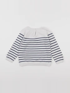 Vertbaudet - pull bleu, blanc - 18 mois