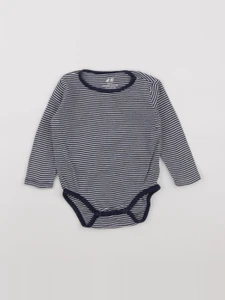 H&M - body bleu - 6/9 mois
