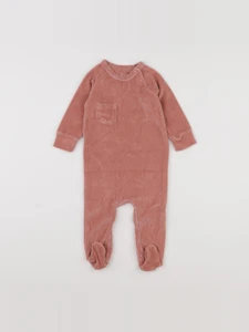 Fresk - pyjama velours rose - 3/6 mois