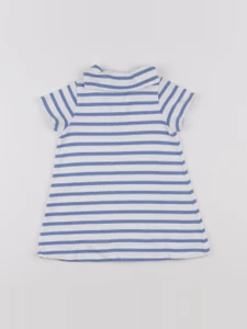 Petit Bateau - robe blanc, bleu - 12 mois