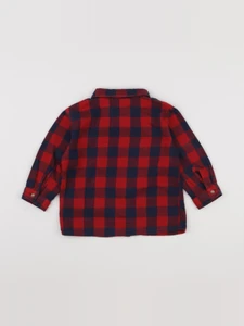 H&M - chemise bleu, rouge - 12/18 mois