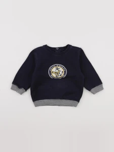 Petit Bateau - sweat bleu - 12 mois