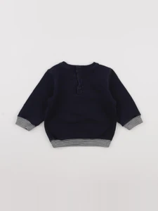 Petit Bateau - sweat bleu - 12 mois