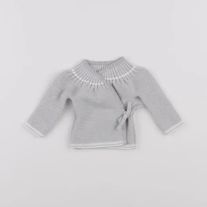La manufacture de layette - gilet gris - 0/1 mois