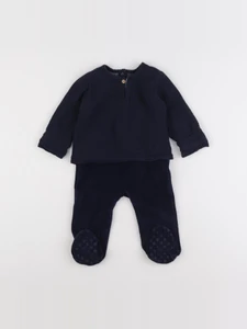 Vertbaudet - pyjama velours bleu - 12 mois