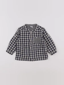 Petit Bateau - chemise bleu - 12 mois