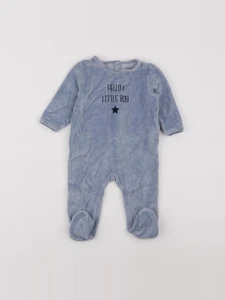 Vertbaudet - pyjama velours bleu - 9 mois