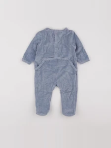 Vertbaudet - pyjama velours bleu - 9 mois