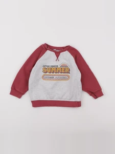 Vertbaudet - sweat gris, rouge - 3 ans