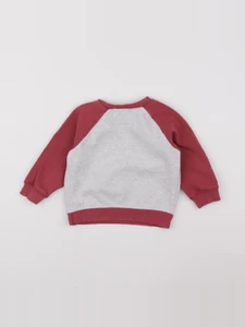Vertbaudet - sweat gris, rouge - 3 ans