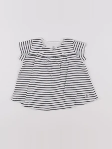 Petit Bateau - robe blanc - 3 mois