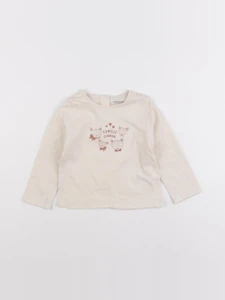 Vertbaudet - tee-shirt beige - 12 mois