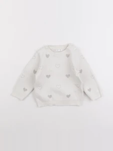 Vertbaudet - pull blanc, or - 12 mois