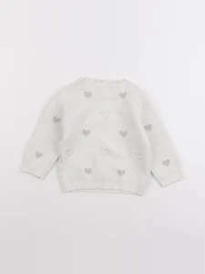 Vertbaudet - pull blanc, or - 12 mois