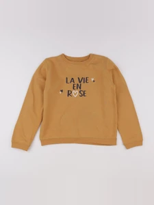 Vertbaudet - sweat jaune - 10 ans