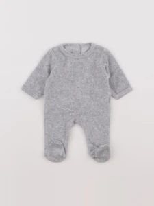 Vertbaudet - pyjama velours gris - 0 mois