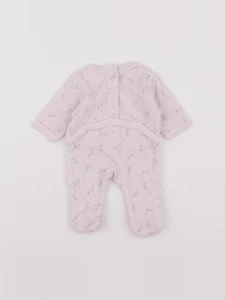 Vertbaudet - pyjama velours rose - 0 mois