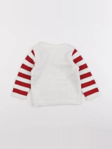 Vertbaudet - pull blanc - 12 mois