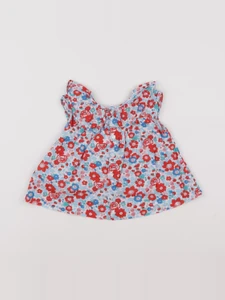 Jacadi - blouse liberty bleu, rouge - 18 mois