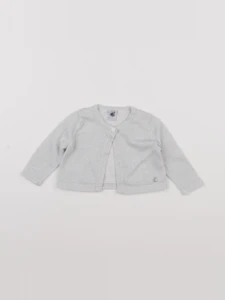 Petit Bateau - gilet gris, argent - 6 mois