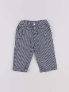 Petit Bateau - pantalon bleu, blanc - 6 mois